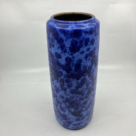 Vintage SCHEURICH KERAMIK Blue Mottled Vase 532-28 West German Pottery MCM - Picture 4 of 10
